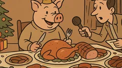 Виц: Журналистът пита Прасчо за Коледа