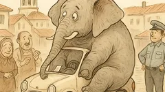 Виц: Защо слонът не може да кара кола?