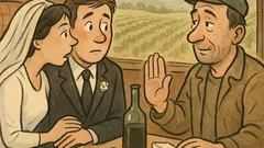 Виц: Младоженци във влак с непознат