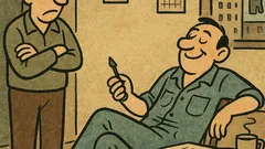 Виц: — Какво работиш? — Над себе си...