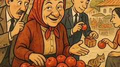 Виц: Баба продава „ябълки от Чернобил“