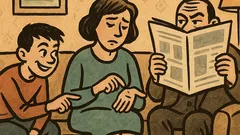 Виц: Мъж чете вестник, жена се сърби