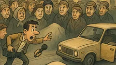 Виц: Нахален репортер проби през тълпата