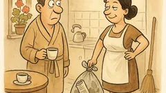 Виц: Скъпа, къде е днешният вестник?