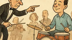 Виц: Диригентът се кара на барабаниста