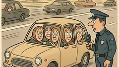 Виц: На магистрала полицай спира кола