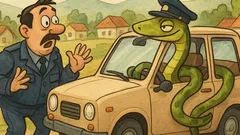Виц: Полицай спира кола, я кара змия