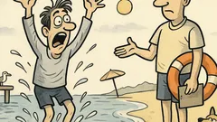 Виц: — Помощ! Ако не ме спасиш...