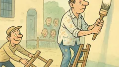 Виц: Майстор боядисва стената на лудницата