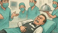 Виц: Един сервитьор лежи на операционната маса