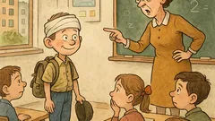 Виц: Иванчо влиза по средата на часа...