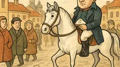 Виц: Защо Наполеон язди бял кон?