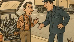 Виц: Катаджия спира кола с ножове