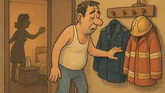 Виц: Полицай се прибира рано сутрин