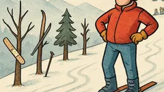 Виц: Как се справяш със ските?