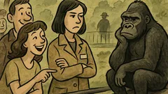 Виц: Туристи стигат до клетката на горилите