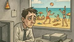 Виц: На работа, а всички са на плажа