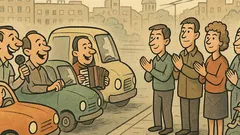 Виц: Клубът на шофьорите поздрави пешеходците с песен