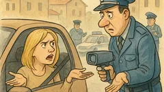 Виц: Полицай спира блондинка за скорост