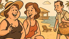 Виц: Закръглена дама се хвали на курорт