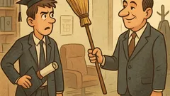 Виц: Току-що завършил студент на първа работа...