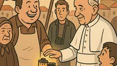 Виц: Продавам лента, осветена от папата