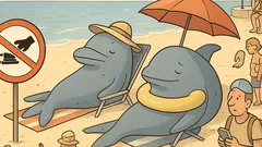 Виц: Табела на плажа: не хранете китовете!