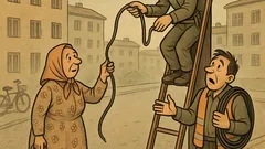 Виц: Двама електротехници ремонтират градската мрежа