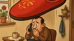 Виц: Един мъж под чехъл звъни на мама