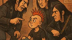 Виц: Метълите бият пънкар на улицата