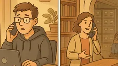 Виц: Програмист звъни в библиотеката…