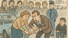 Виц: Кола блъсна човек — кой помага?