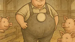 Виц: Дебелият в свинефермата с бадж